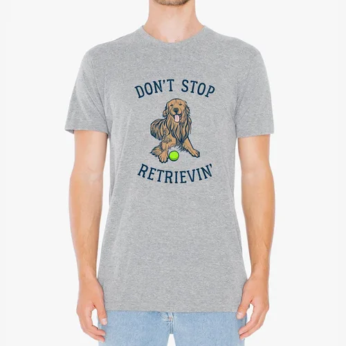 Vista 4 de Don't Stop Retrievin - Divertida camiseta de perro de Golden Retriever, S, Gris deportivo