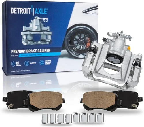 Vista 128 de Detroit Axle - Pinza de disco del lado del acompañante + pastillas de freno de cerámica de repuesto para Lexus HS250H Toyota RAV4 Prius V Scion xB