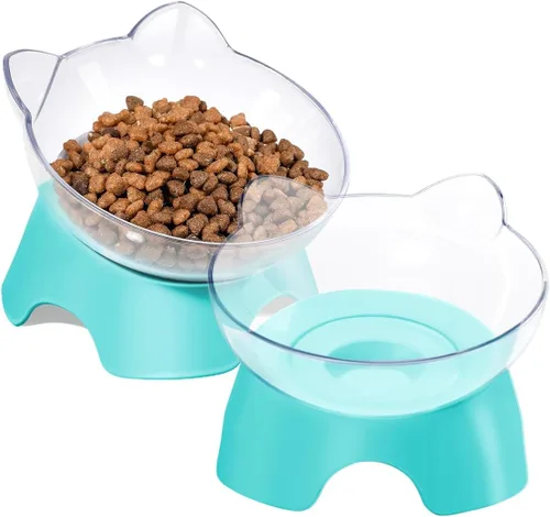 Vista 9 de MILIFUN Platos Elevados para Comida de Gatos con Soporte, Platos para Comida o Agua, Tazón Inclinado, Plato para Mascotas con Soporte
