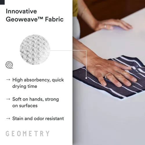 Vista 4 de GEOMETRY Paños de Cocina - Paños de Cocina de Secado Rápido para Cocina - Trapos de Cocina Premium con Geoweave - Juego de 3 Piezas Night Reeds