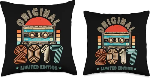 Vista 3 de Retro Limited Edition 2017 Cassette Tape 9th Birthday Throw Pillow