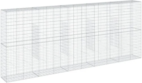 Vista 56 de vidaXL Cesta de gavión con tapa, 39.4 x 19.7 x 39.4 pulgadas, hierro galvanizado rectangular, resistente a la intemperie, montaje sin herramientas
