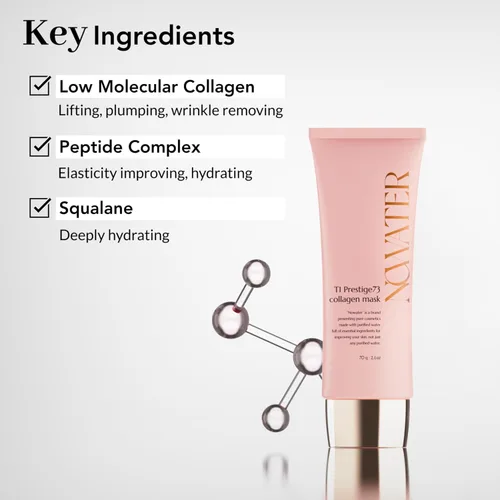 Vista 7 de NOWATER Mascarilla facial de colágeno para piel cristalina, colágeno hidrolizado coreano y 6 péptidos, reafirma e hidrata visiblemente en 15