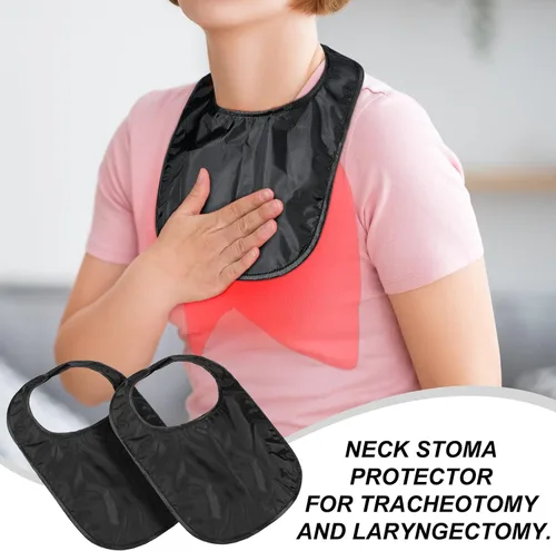 Vista 3 de Oudain 3 piezas de traqueotomía cubierta de ducha impermeable laringectomía estoma cubre cuello protector protector estoma protector transpirable