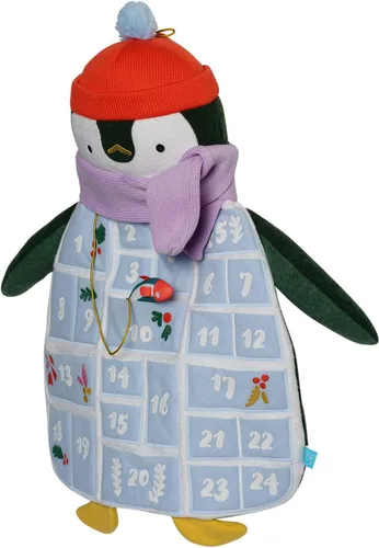 Vista 4 de Manhattan Toy Calendario de Adviento de felpa con diseño de pingüino Polly para cualquier año y decoración navideña para más de 3 años en adelante