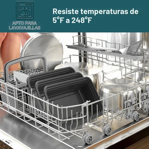 Vista 5 de Recipientes de preparación de comidas de 16 onzas, paquete de 50 Cajas herméticas de preparación de comidas, aptas para microondas y lavavajillas