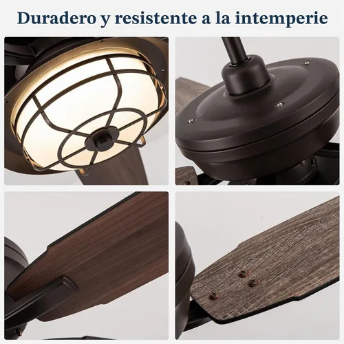 Vista 6 de NORFOLK Ventilador de techo impermeable para exteriores de 52 pulgadas