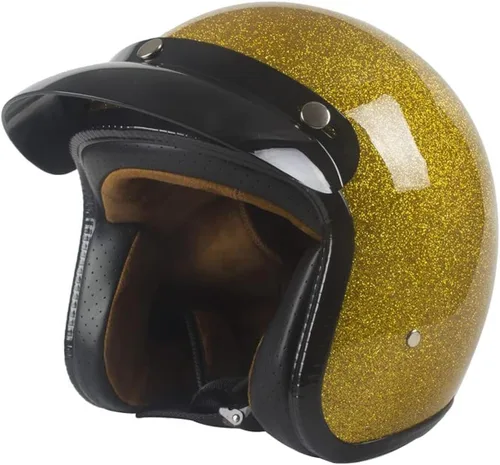 Vista 9 de Casco de motocicleta retro Harssidanzar 3/4 con cara abierta, estilo vintage para hombres y mujeres, aprobado por el Departamento de Transporte CU601