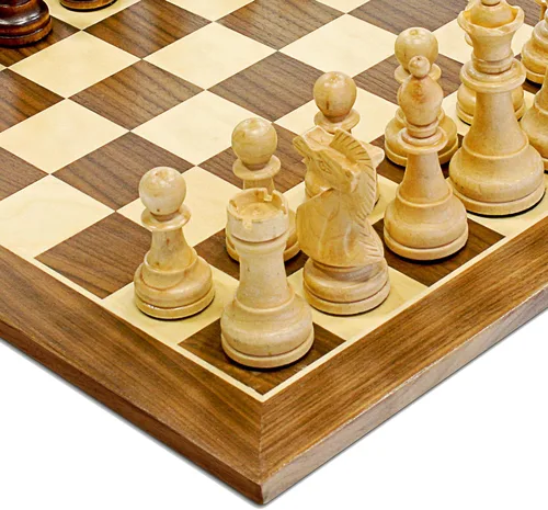 Vista 2 de Juego de ajedrez tradicional de madera Staunton - Tablero de ajedrez de madera de 15 pulgadas con 3.75 pulgadas King