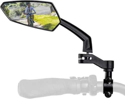 Vista 7 de Addmotor Espejos de bicicleta, 1 par de montaje para manillar de espejo de bicicleta, espejo giratorio ajustable de 360°, HD, espejo retrovisor