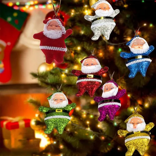 Vista 4 de Lindo mini árbol de Navidad estilo Papá Noel para decoración del hogar y varias ocasiones (colorido)