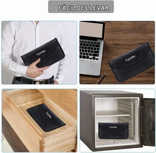 Vista 7 de Tamfile Faraday - Bolsa con cremallera para teléfono, bolsa de protección de señal ignífuga
