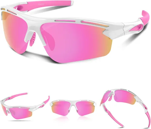 Vista 17 de Lentes de sol polarizados deportivos para hombres y mujeres, protección UV400 para correr, ciclismo, pesca, senderismo, TR90