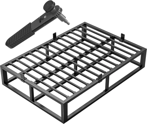 Vista 11 de Bilily Marco de cama individual de 14 pulgadas con soporte de listones de acero resistente, plataforma de metal resistente para colchón