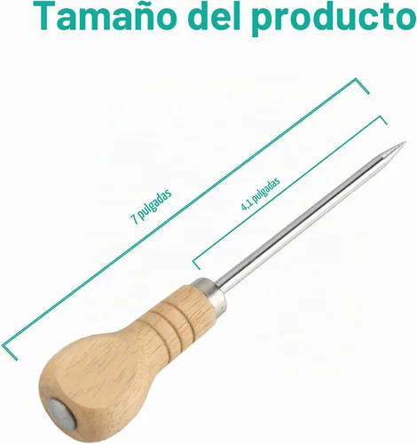 Vista 4 de Yzurbu 6pcs Ice Pick para romper hielo, herramienta de acero inoxidable con mango de madera de seguridad para cocina