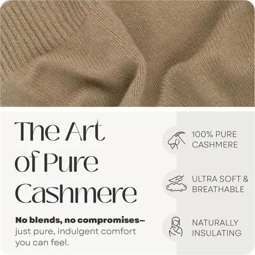 Vista 3 de Velanio Cashmere Bufanda de pashmina de cachemira 100% tejida, chal extra grande para mujer, estola de viaje Camello