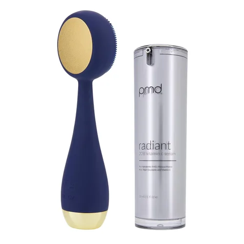 Vista 17 de Clean Pro - Electric Facial Cleansing Brush, Smart Facial Device with Silicone Brush & Heated Anti-Aging Aluminum, Gemstone, Precious Metal Massager