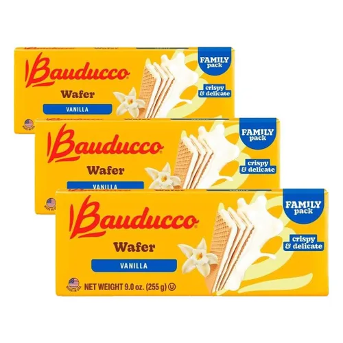 Vista 19 de Bauducco Galletas de oblea, chocolate y avellana, porción individual, 14.1 onzas (paquete de 10), obleas crujientes envueltas individualmente