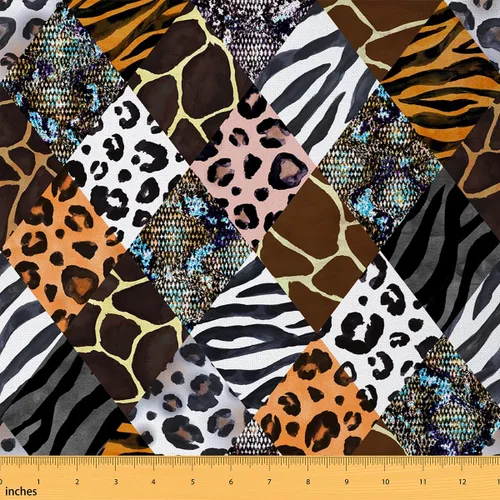 Vista 139 de Tela con Estampado de Leopardo por Yarda, Tela de Tapicería de Guepardo Africano Vida Silvestre para Sillas Sofá, Tela Impermeable de Piel de Animal