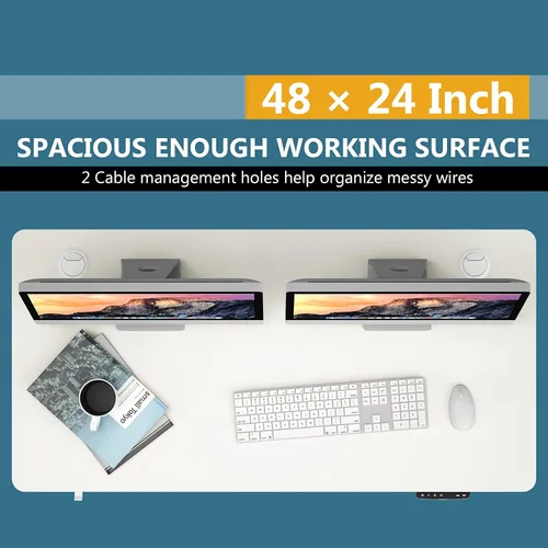 Vista 5 de Tangkula Universal Relevance - Mantel sólido de una pieza para marco de escritorio estándar y de pie, 48 x 24 pulgadas, mesa rectangular de oficina