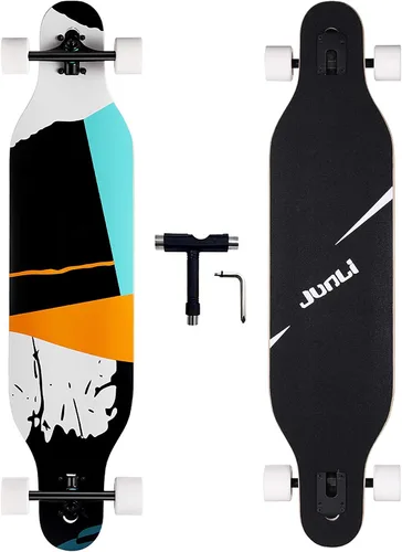 Vista 10 de Junli - Patineta Freeride de 41 pulgadas, para skateboarding, estilo libre y pendientes.