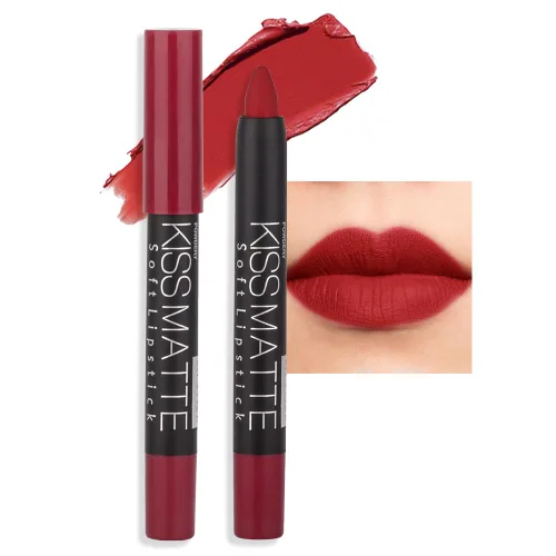 Vista 17 de evpct 3 piezas de lápiz crayón delineador de labios mate metálico rosa natural ligera y lápiz labial Set de larga duración impermeable que coincide