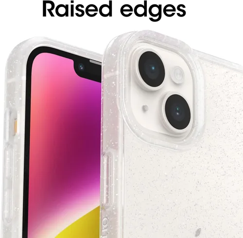 Vista 3 de OtterBox Funda de la serie Prefix para iPhone 14 y iPhone 13 - Polvo de estrellas (transparente/brillante), ultradelgada, apta para bolsillo, bordes