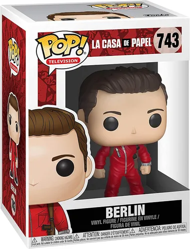 Vista 3 de POP Money Heist: La Casa De Papel - Figura de vinilo Berlin Funko Pop (empaquetado con funda protectora compatible con caja pop box), multicolor