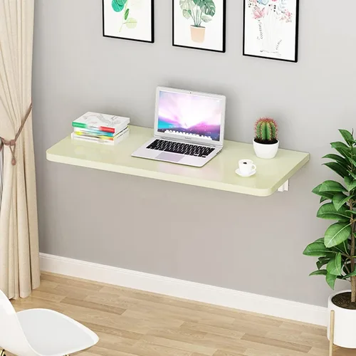 Vista 9 de Mesa plegable montada en la pared, ahorro de espacio, escritorio para computadora, mesa de lavandería, mesa plegable de pared para ropa plegable