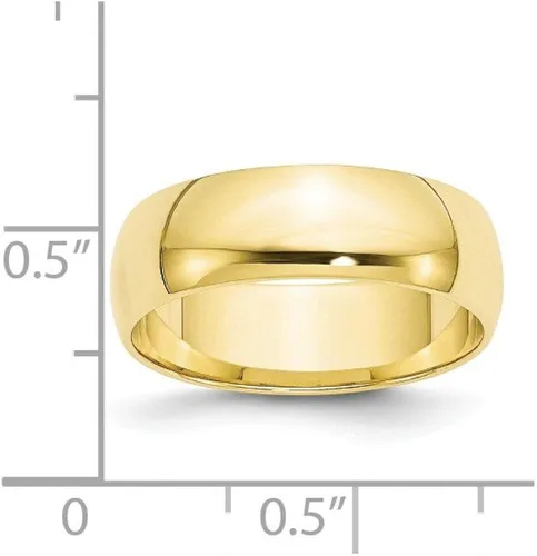 Vista 3 de Anillo de boda de oro amarillo de 10 quilates de 0.236in liso clásico de cúpula