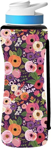 Vista 16 de Funda estampada de 22 onzas compatible con botellas de agua Cirkul para botellas de plástico y acero inoxidable, neopreno de 22 onzas, material que