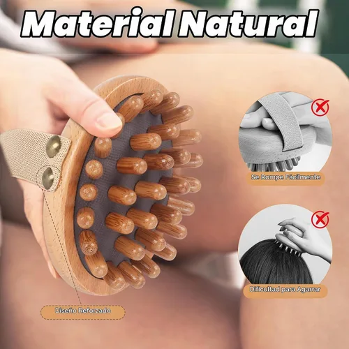 Vista 5 de DEBETOOL Paquete de 2 herramientas de masaje de terapia de madera, cepillo