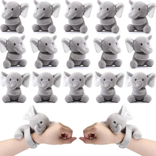 Vista 9 de Ceenna - 16 pulseras de animales de peluche para niños, color marrón