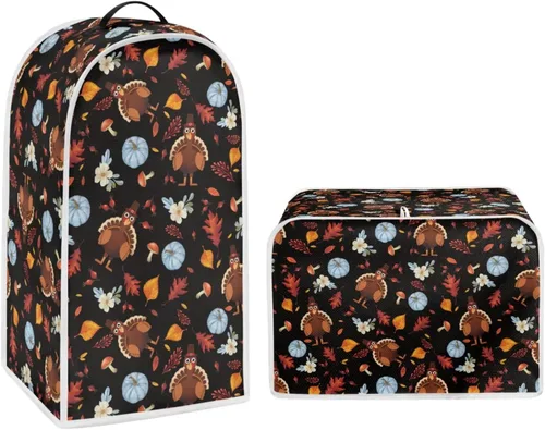 Vista 35 de Juego de fundas para tostadora y licuadora, árbol de gato negro, calabaza, casual, lavable, para cafetera, accesorios de cocina, Halloween, pequeño