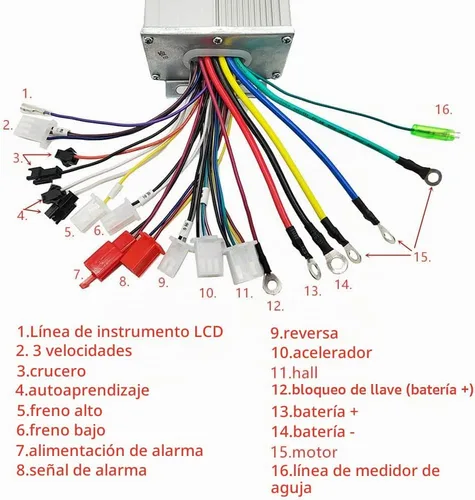 Vista 4 de Bicicleta eléctrica Scooter e-Bike sin escobillas DC Motor controlador 48V 60V 64V 500W