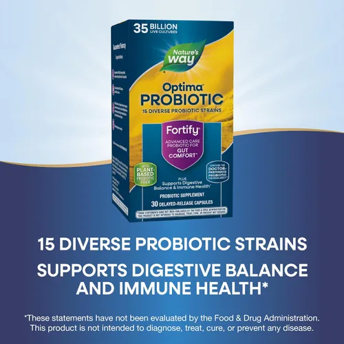 Vista 5 de Nature's Way Fortify Optima Probiótico para adultos, 35 mil millones de cultivos, 15 cepas, apoya el equilibrio digestivo y la salud inmunológica*