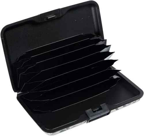 Vista 7 de Billetera de aluminio con bloqueo RFID delgado de metal para tarjetas de crédito
