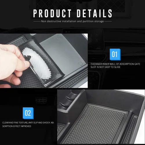 Vista 3 de MARCHFA Bandeja organizadora de consola central compatible con Chevy Equinox 2018, 2019, 2020, 2021, 2022, 2023, 2024, accesorios para Chevy