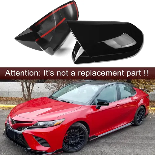 Vista 7 de CKE para Toyota Camry 2018-2026 Cubierta de espejo retrovisor exterior con Negro brillante-B