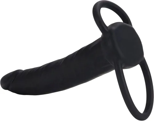 Vista 5 de CalExotics Correa de doble penetrador de silicona Love Rider en consolador, negro, SE-1515-20-3