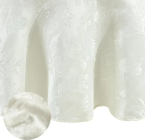 Vista 16 de Elrene Home Fashions. - Elegante mantel de damasco, diseño de hojas tejidas.