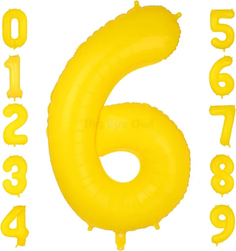 Vista 9 de Globos grandes de papel de aluminio amarillo número 0 de 40 pulgadas, helio grande Mylar Zero globo para decoración de fiesta de cumpleaños