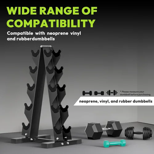 Vista 3 de HANDBODE Dumbbell Rack A Frame Weight Rack Stand Dumbbell Weight Storage for Home Gym, Space-Saving Weight Stand for Home Gym