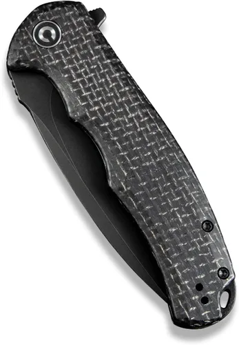 Vista 5 de CIVIVI Cuchillo de Bolsillo Plegable - Praxis Flipper con Liner Lock, Hoja Negra Stonewashed de 3.75", Mangos de Micarta, Clip Reversible