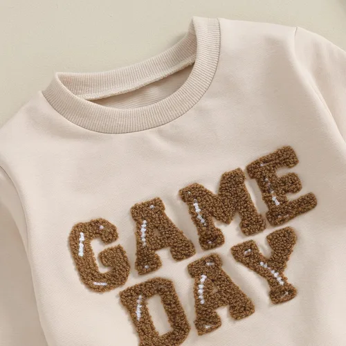 Vista 5 de Conjunto de sudadera de manga larga para bebé niño para el día del partido, ropa de otoño e invierno