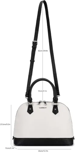 Vista 7 de Bolso con asa para mujer Classic Dome Satchel, Blanco