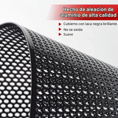 Vista 2 de AggAuto Inserto de malla para parrilla compatible con Jeep Wrangler JK JKU 2007-2018, rejilla frontal de metal de aleación de aluminio, rejilla