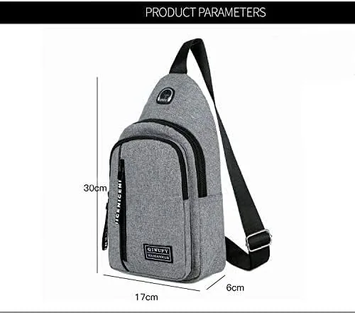 Vista 5 de YERCHIC Bolso bandolera pequeño cruzado en el pecho, hombro resistente al agua, bolsa de viaje con correa para hombres y mujeres con agujero