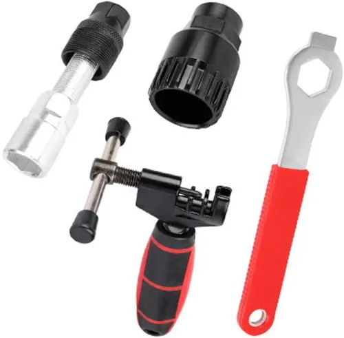 Vista 5 de YOUHO Extractor de manivela de bicicleta, kit de herramientas de reparación de llaves extractoras de manivela, cadena de rueda libre, herramienta