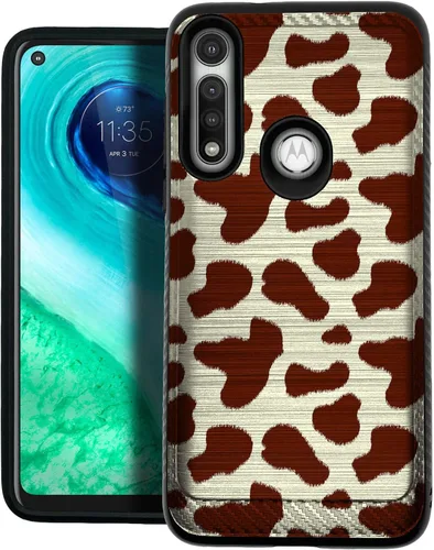 Vista 11 de CasesOnDeck - Funda de doble capa compatible con Motorola Moto G Power (2020) [Armadura cepillada] Carcasa de dos piezas de metal cepillado